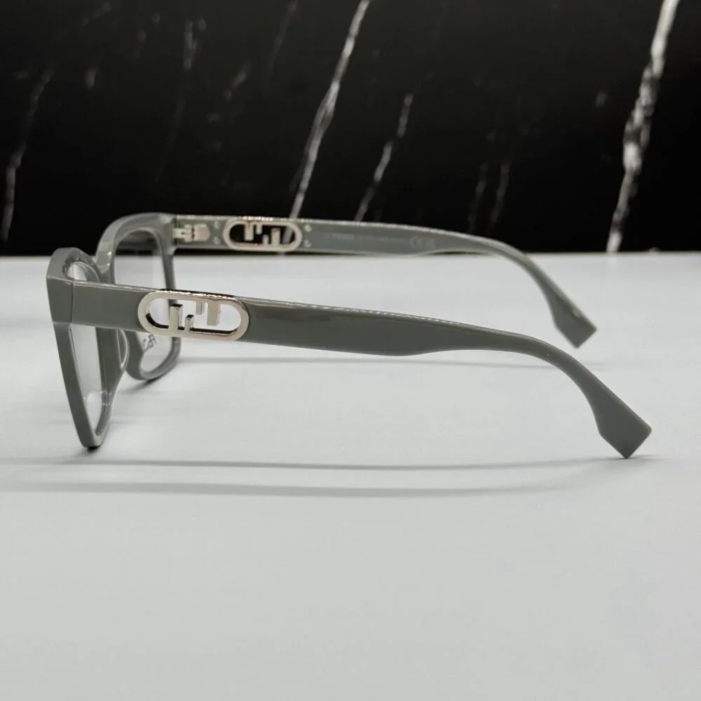 NEW FE50025I 020 FENDI EYEGLASSES SHINY GREY UNISEX EYEWEAR FENDI